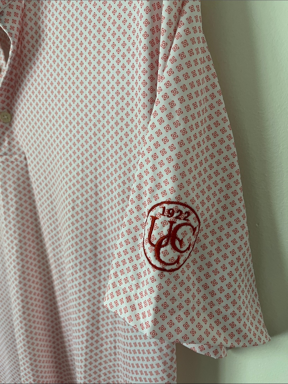 johnnie-O Light Pink Micro-Pattern Short Sleeve Polo - Picture 3 of 3